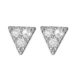 Christina Collect 925 sterling silver Icicles Smart 3-edge stud earrings with 6 white topaz, model 671-S44